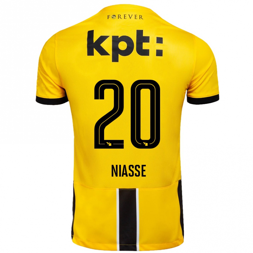 Kids Football Cheikh Niasse #20 Yellow Black Home Jersey 2024/25 T-Shirt Uk