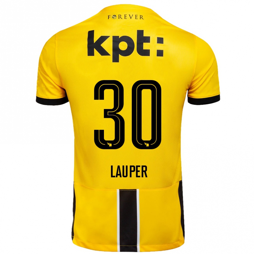 Kids Football Sandro Lauper #30 Yellow Black Home Jersey 2024/25 T-Shirt Uk