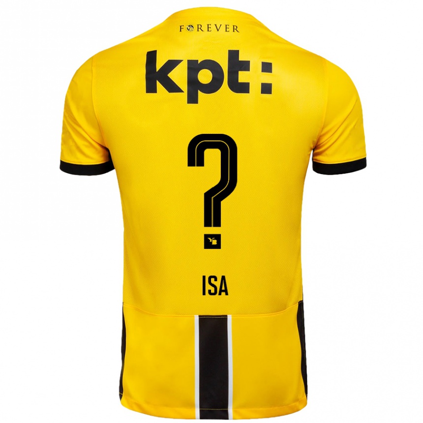 Kids Football Ron Isa #0 Yellow Black Home Jersey 2024/25 T-Shirt Uk