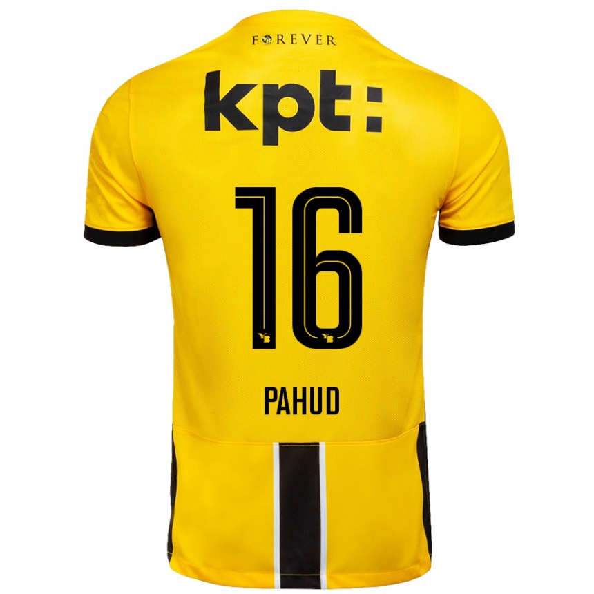 Kids Football Ciril Pahud #16 Yellow Black Home Jersey 2024/25 T-Shirt Uk