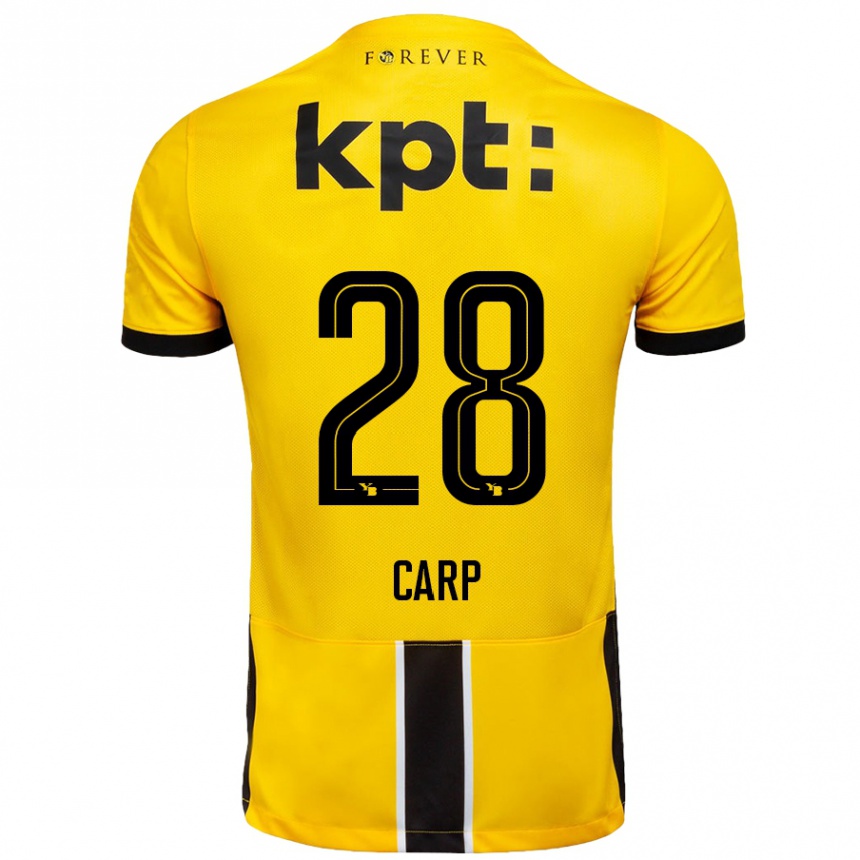 Kids Football Cristina Carp #28 Yellow Black Home Jersey 2024/25 T-Shirt Uk