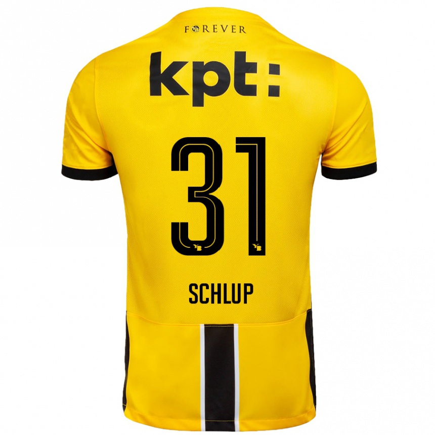 Kids Football Giulia Schlup #31 Yellow Black Home Jersey 2024/25 T-Shirt Uk