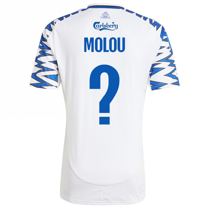 Kids Football Yvann Molou #0 White Sky Blue Home Jersey 2024/25 T-Shirt Uk