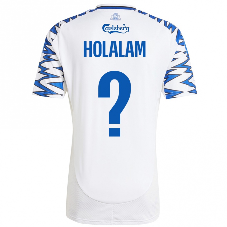 Kids Football Ishaq Holalam #0 White Sky Blue Home Jersey 2024/25 T-Shirt Uk