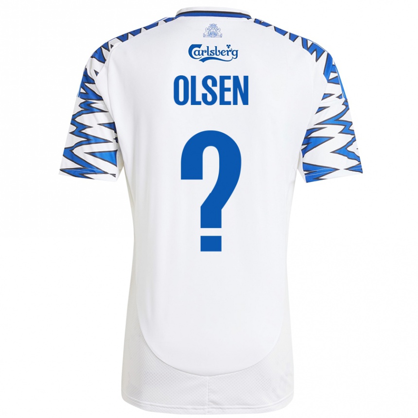 Kids Football Gunnar Olsen #0 White Sky Blue Home Jersey 2024/25 T-Shirt Uk