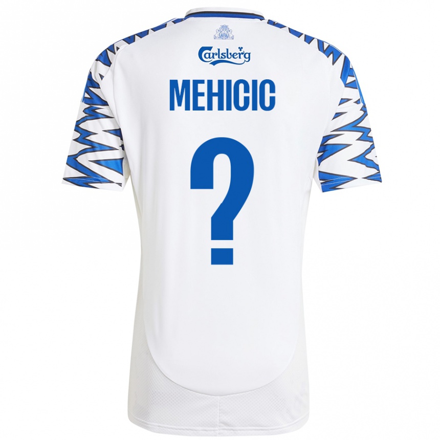 Kids Football Elvin Mehicic #0 White Sky Blue Home Jersey 2024/25 T-Shirt Uk