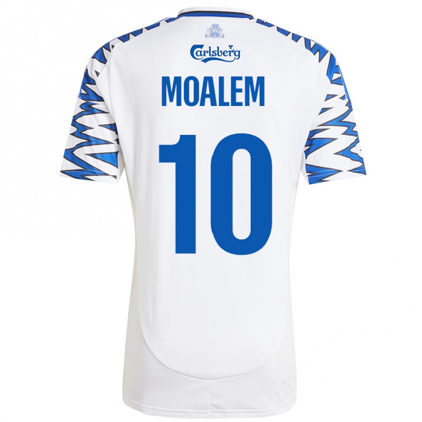 Kids Football Jonathan Moalem #10 White Sky Blue Home Jersey 2024/25 T-Shirt Uk