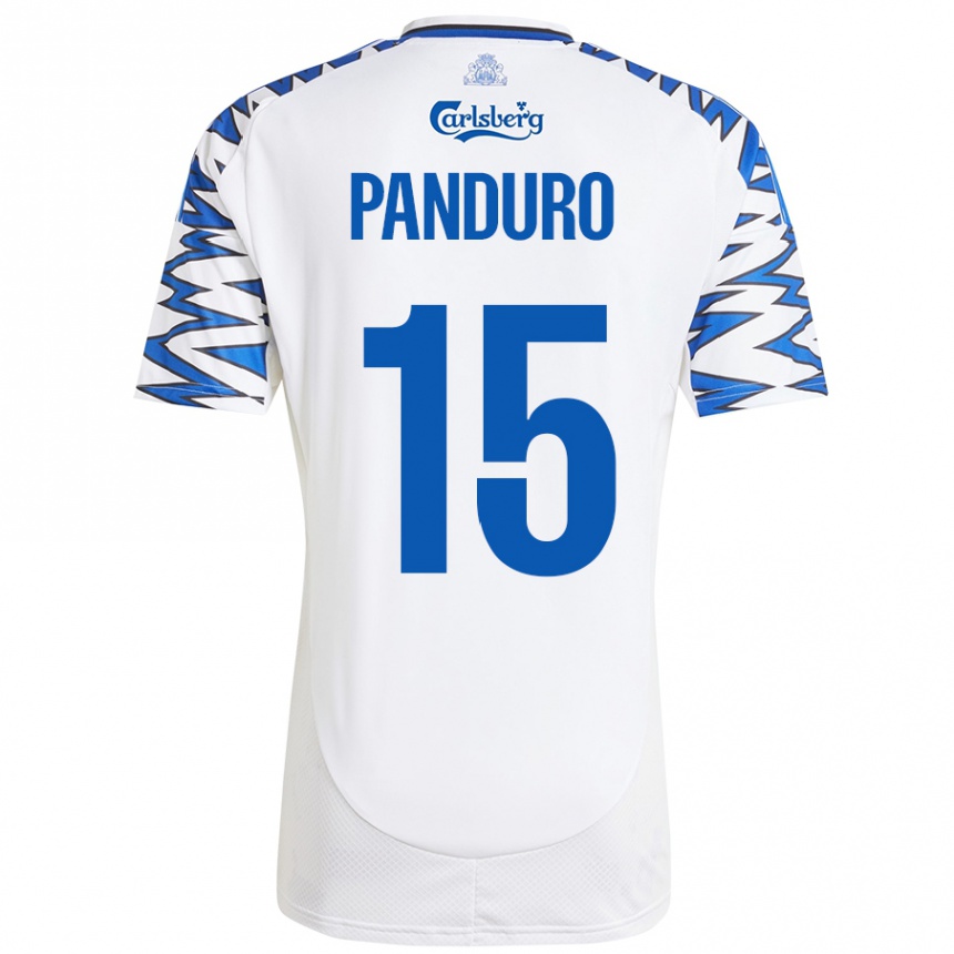 Kids Football Tristan Panduro #15 White Sky Blue Home Jersey 2024/25 T-Shirt Uk