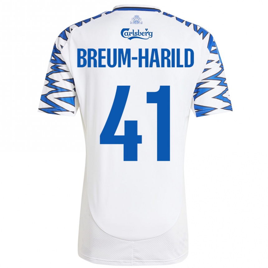 Kids Football Tobias Breum-Harild #41 White Sky Blue Home Jersey 2024/25 T-Shirt Uk