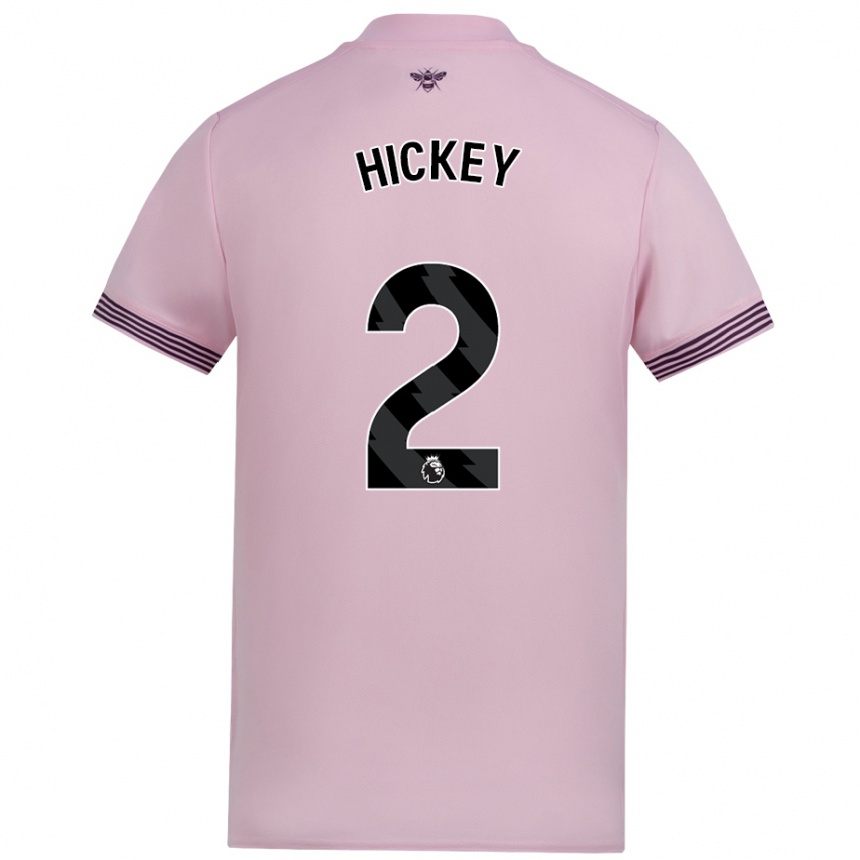 Kids Football Aaron Hickey #2 Pink Away Jersey 2024/25 T-Shirt Uk