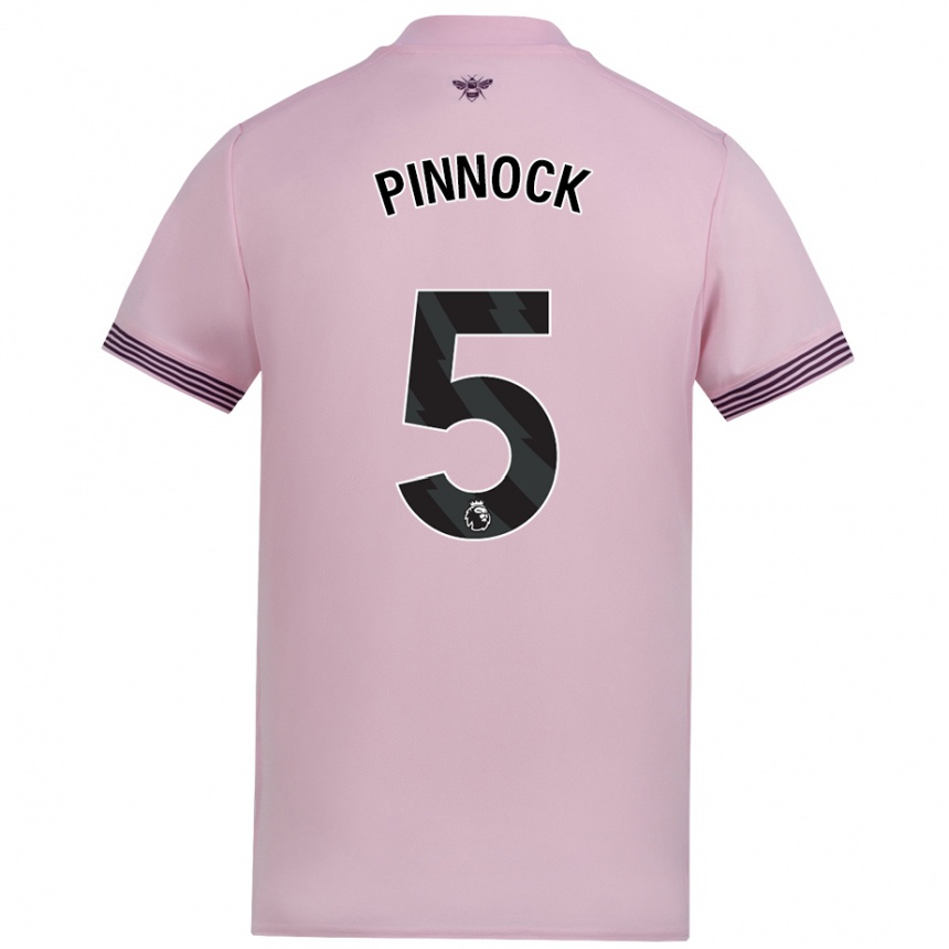 Kids Football Ethan Pinnock #5 Pink Away Jersey 2024/25 T-Shirt Uk