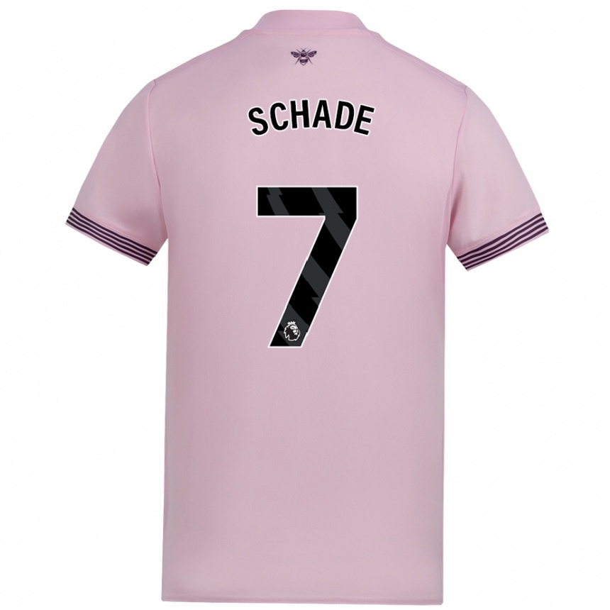 Kids Football Kevin Schade #7 Pink Away Jersey 2024/25 T-Shirt Uk