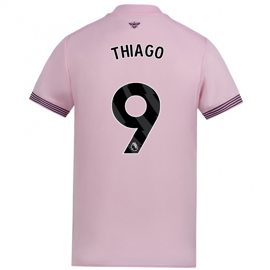 Kids Football Igor Thiago #9 Pink Away Jersey 2024/25 T-Shirt Uk