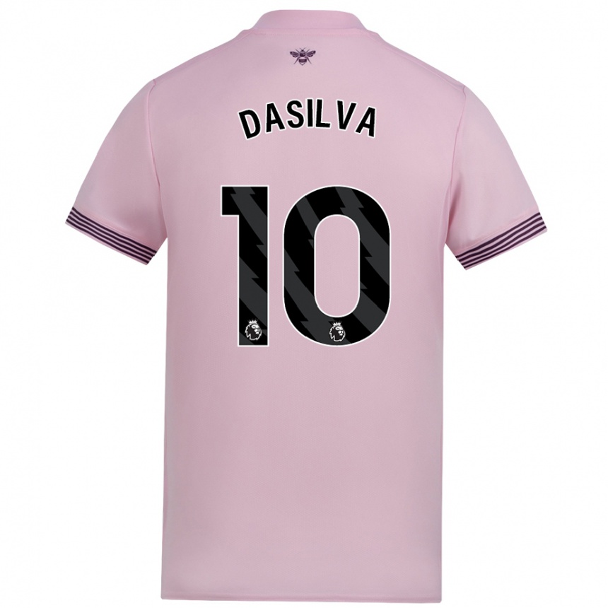 Kids Football Josh Dasilva #10 Pink Away Jersey 2024/25 T-Shirt Uk