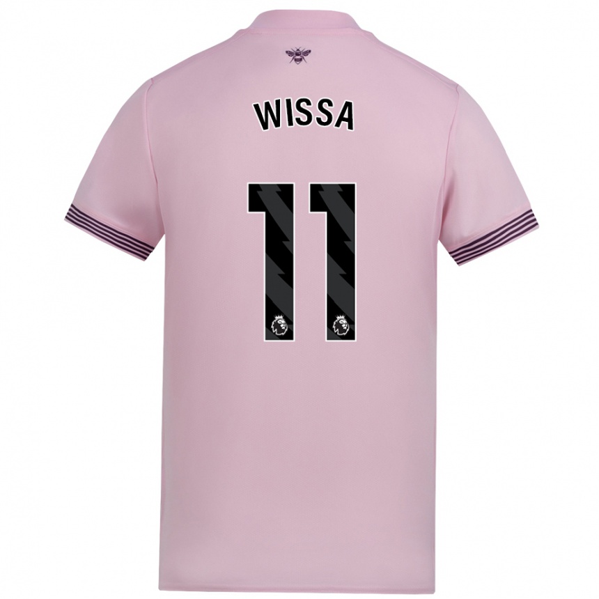 Kids Football Yoane Wissa #11 Pink Away Jersey 2024/25 T-Shirt Uk