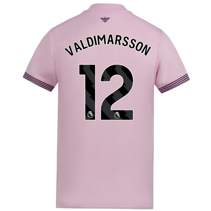 Kids Football Hákon Rafn Valdimarsson #12 Pink Away Jersey 2024/25 T-Shirt Uk