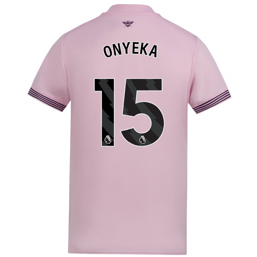 Kids Football Frank Onyeka #15 Pink Away Jersey 2024/25 T-Shirt Uk