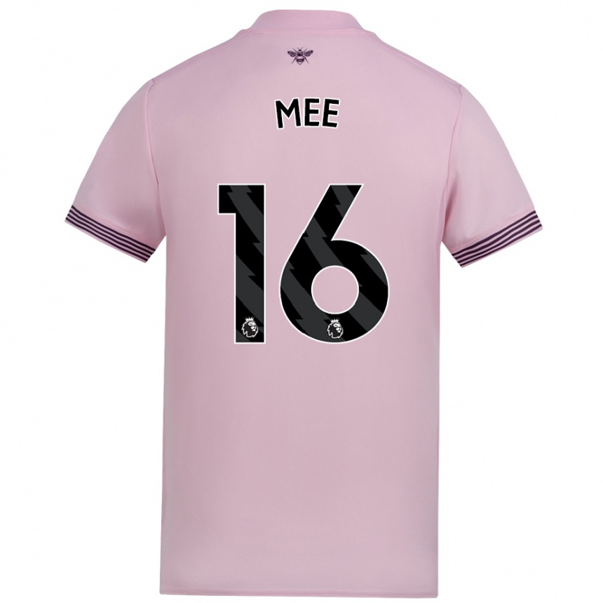 Kids Football Ben Mee #16 Pink Away Jersey 2024/25 T-Shirt Uk