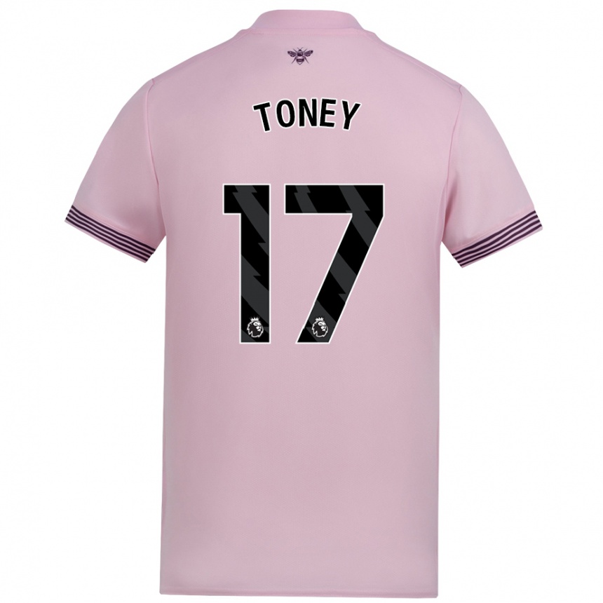 Kids Football Ivan Toney #17 Pink Away Jersey 2024/25 T-Shirt Uk