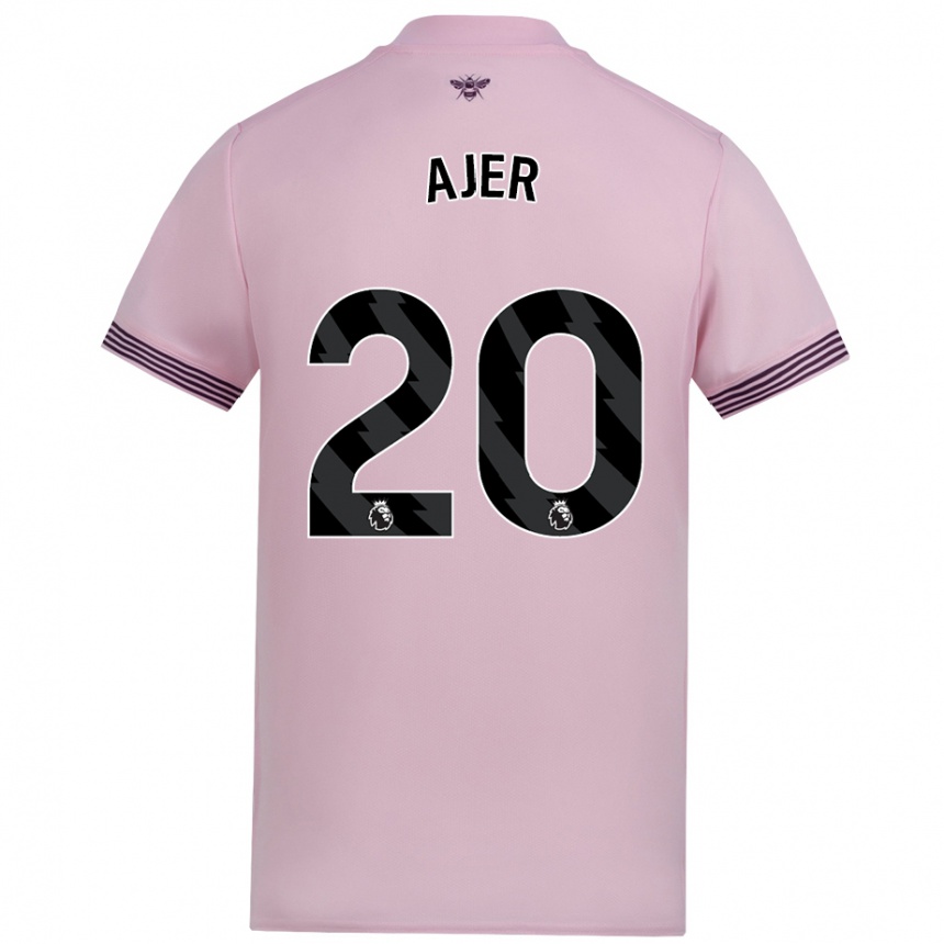 Kids Football Kristoffer Ajer #20 Pink Away Jersey 2024/25 T-Shirt Uk