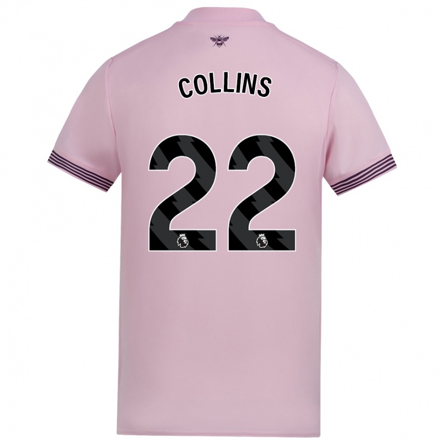 Kids Football Nathan Collins #22 Pink Away Jersey 2024/25 T-Shirt Uk