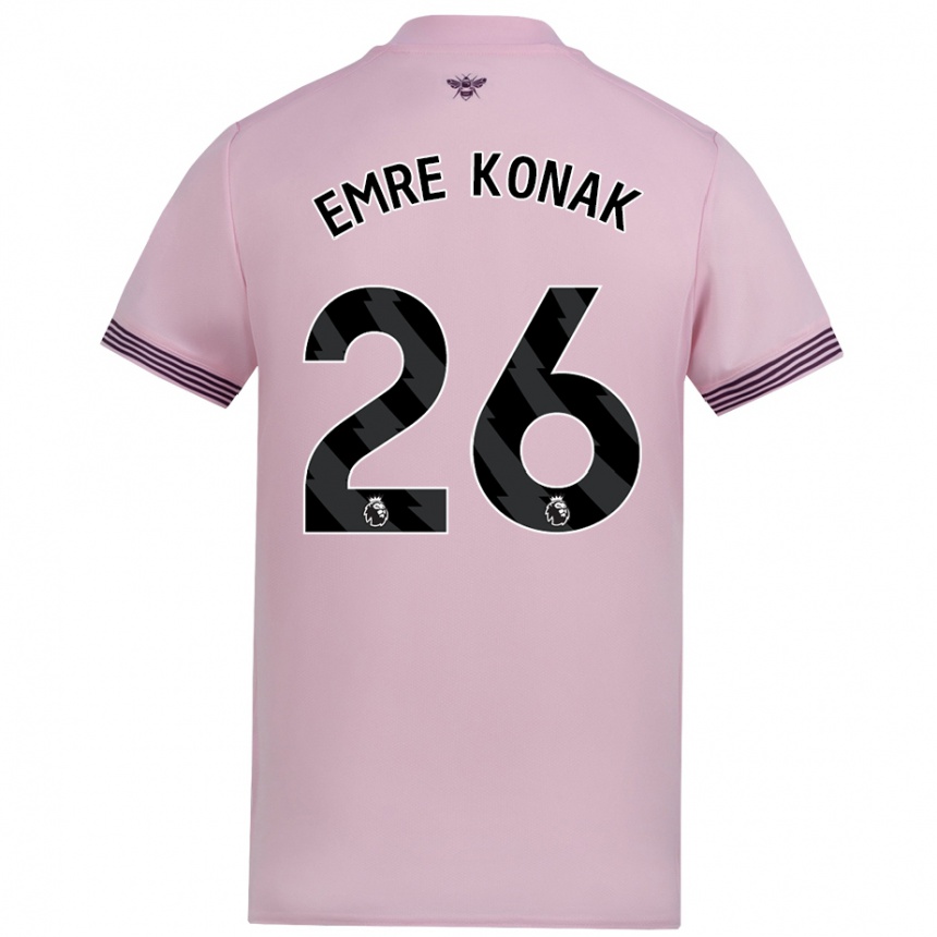 Kids Football Yunus Emre Konak #26 Pink Away Jersey 2024/25 T-Shirt Uk