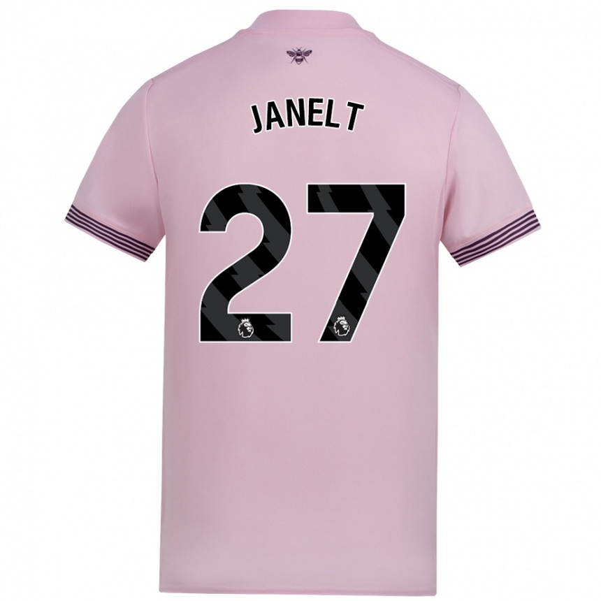 Kids Football Vitaly Janelt #27 Pink Away Jersey 2024/25 T-Shirt Uk