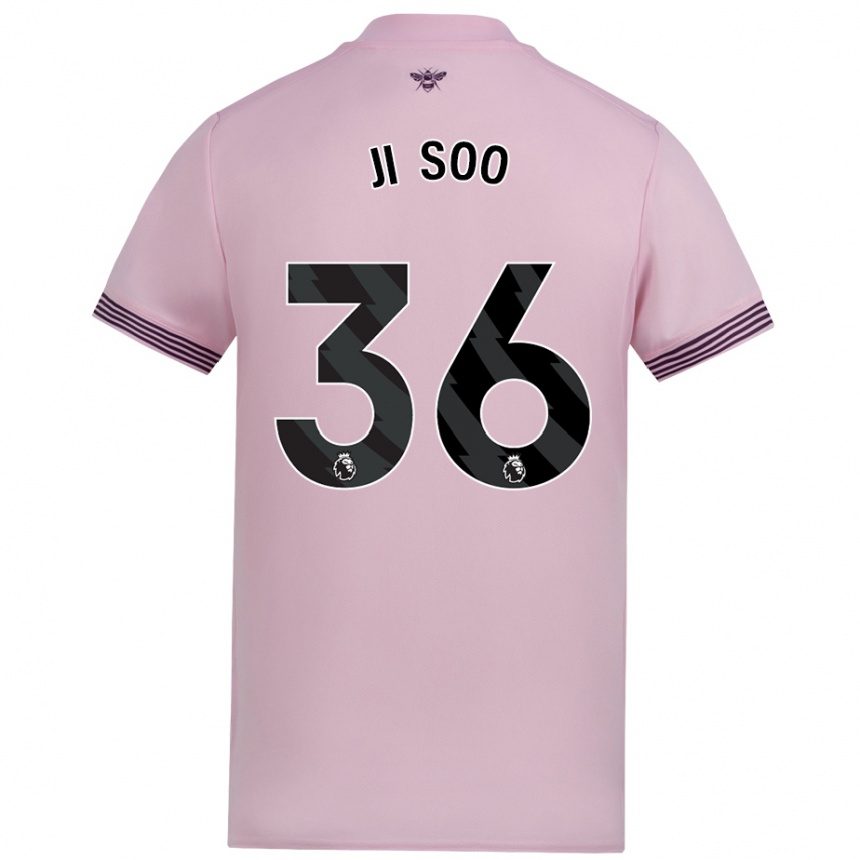 Kids Football Ji-Soo Kim #36 Pink Away Jersey 2024/25 T-Shirt Uk