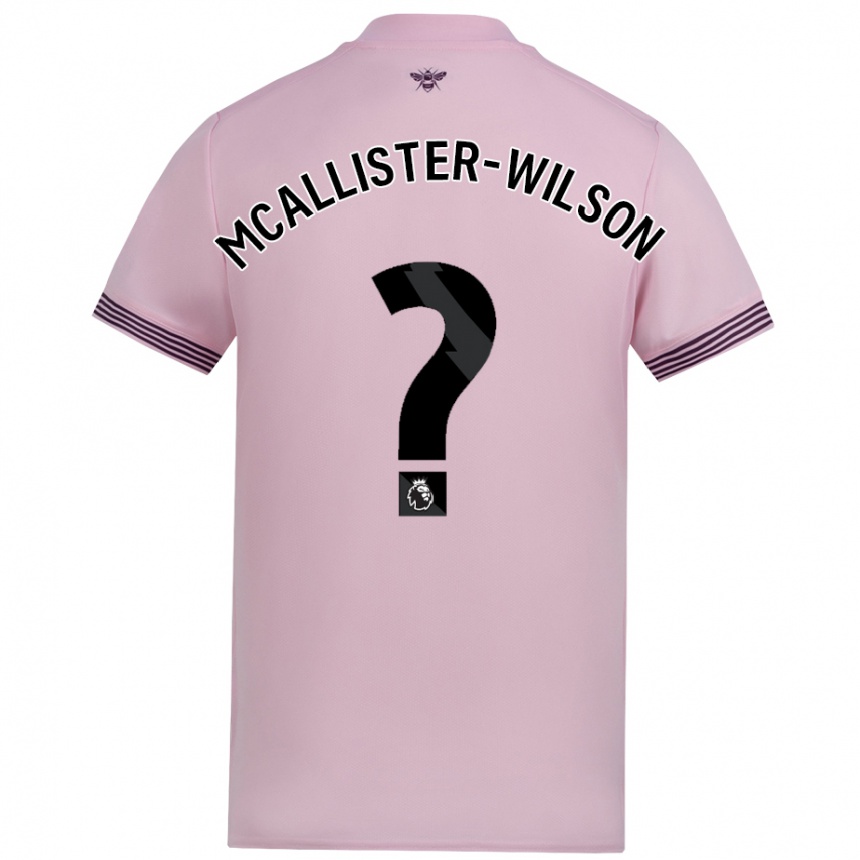 Kids Football Zack Mcallister-Wilson #0 Pink Away Jersey 2024/25 T-Shirt Uk