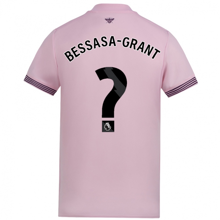 Kids Football Mekhai Bessasa-Grant #0 Pink Away Jersey 2024/25 T-Shirt Uk