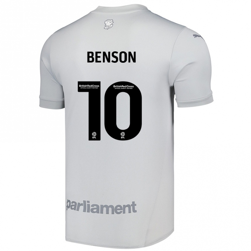 Kids Football Josh Benson #10 Silver Gray Away Jersey 2024/25 T-Shirt Uk