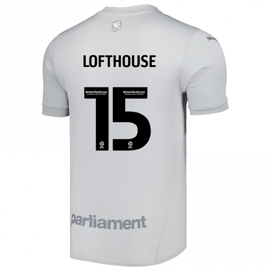 Kids Football Kyran Lofthouse #15 Silver Gray Away Jersey 2024/25 T-Shirt Uk