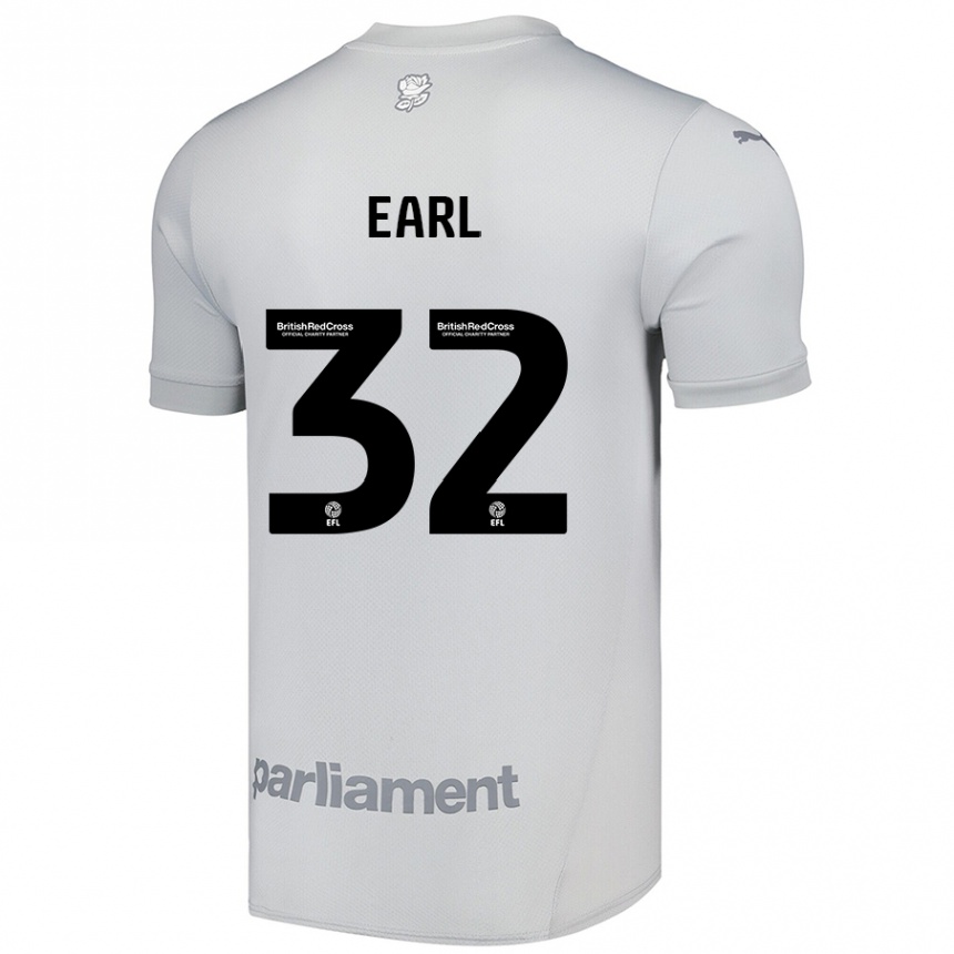 Kids Football Josh Earl #32 Silver Gray Away Jersey 2024/25 T-Shirt Uk