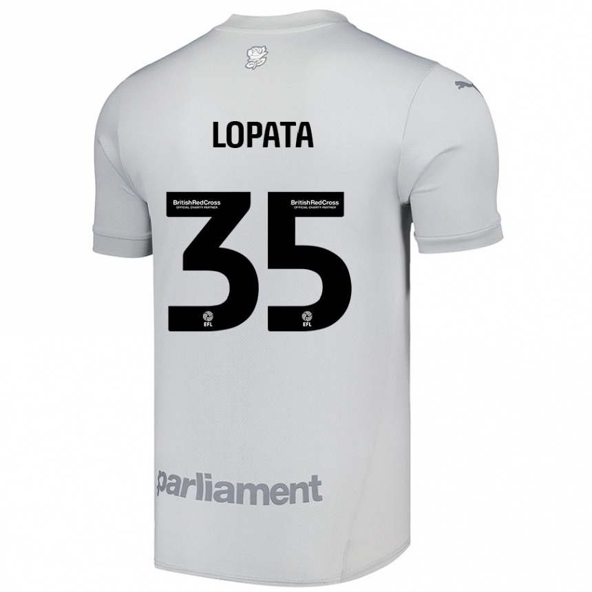 Kids Football Kacper Lopata #35 Silver Gray Away Jersey 2024/25 T-Shirt Uk