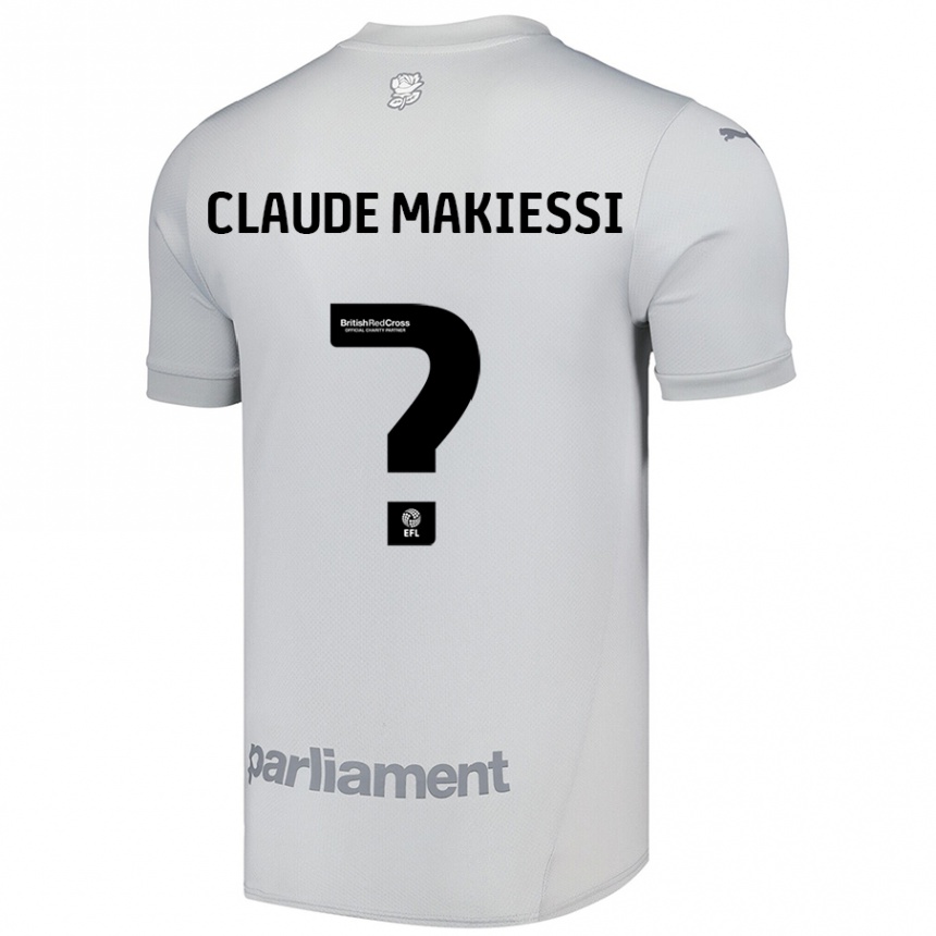 Kids Football Jean Claude Makiessi #0 Silver Gray Away Jersey 2024/25 T-Shirt Uk