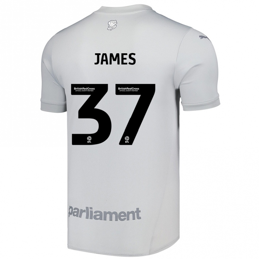 Kids Football Nathan James #37 Silver Gray Away Jersey 2024/25 T-Shirt Uk