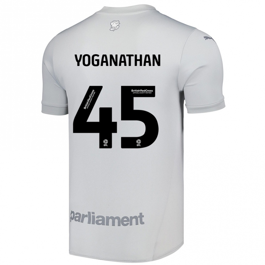 Kids Football Vimal Yoganathan #45 Silver Gray Away Jersey 2024/25 T-Shirt Uk