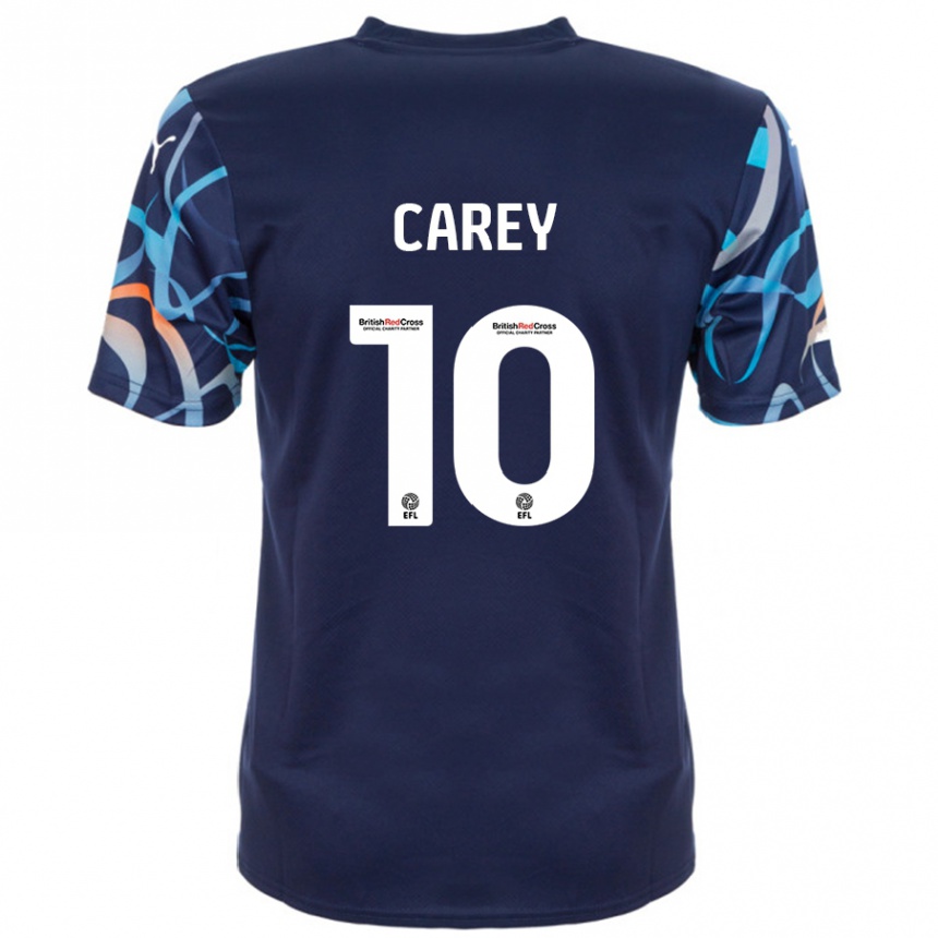 Kids Football Sonny Carey #10 Navy Blue Away Jersey 2024/25 T-Shirt Uk