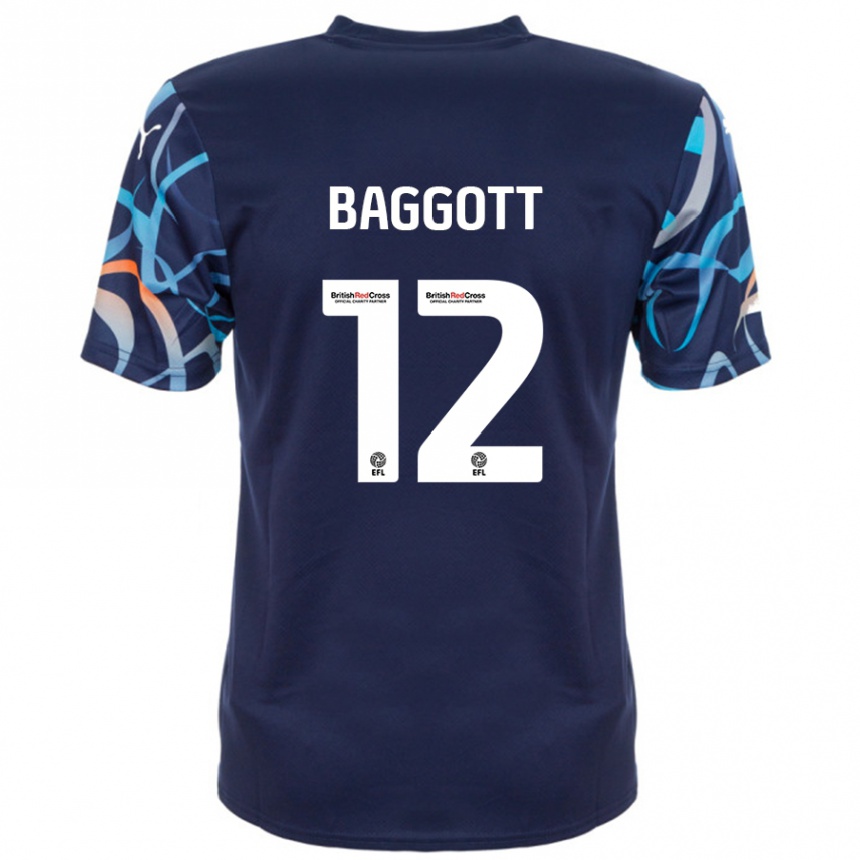 Kids Football Elkan Baggott #12 Navy Blue Away Jersey 2024/25 T-Shirt Uk