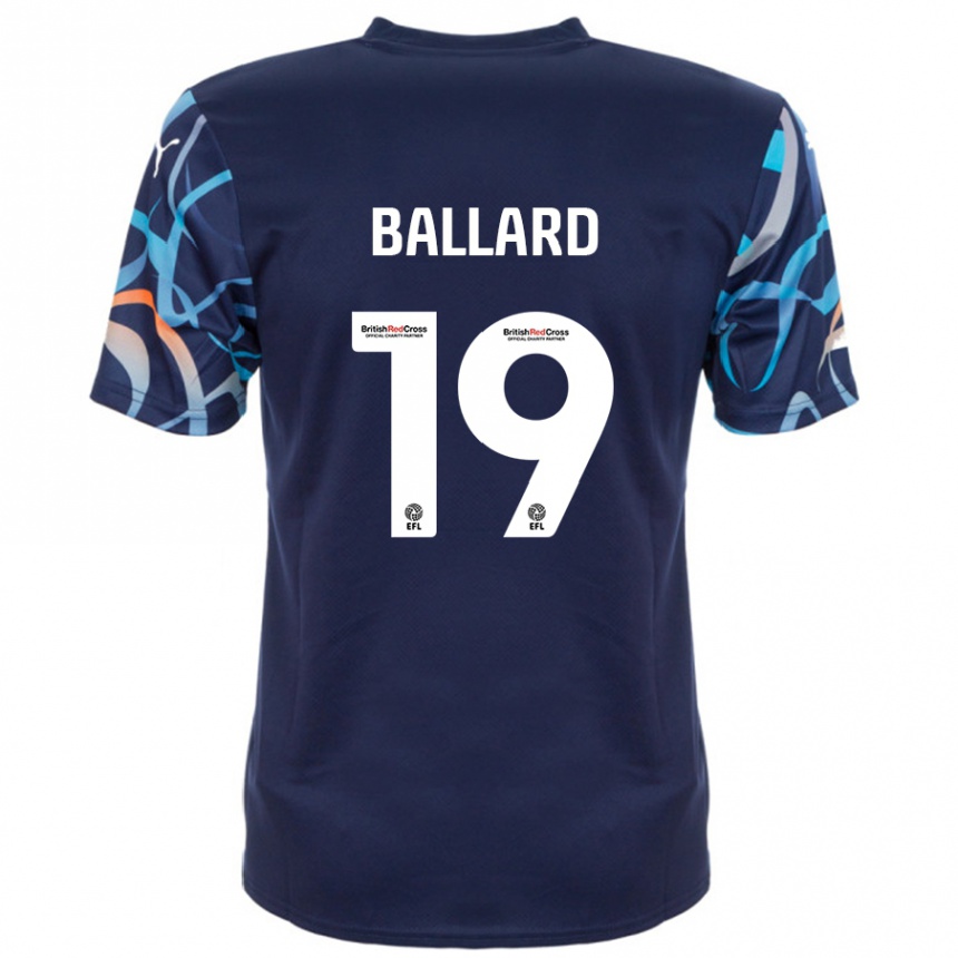 Kids Football Dom Ballard #19 Navy Blue Away Jersey 2024/25 T-Shirt Uk