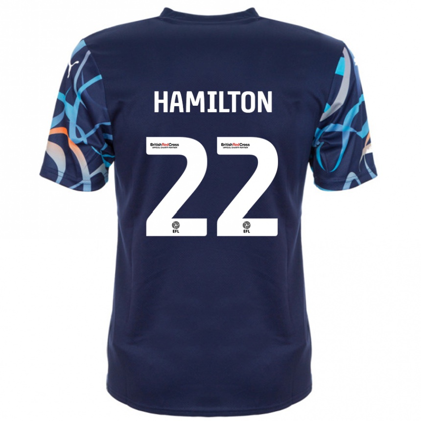 Kids Football Cj Hamilton #22 Navy Blue Away Jersey 2024/25 T-Shirt Uk