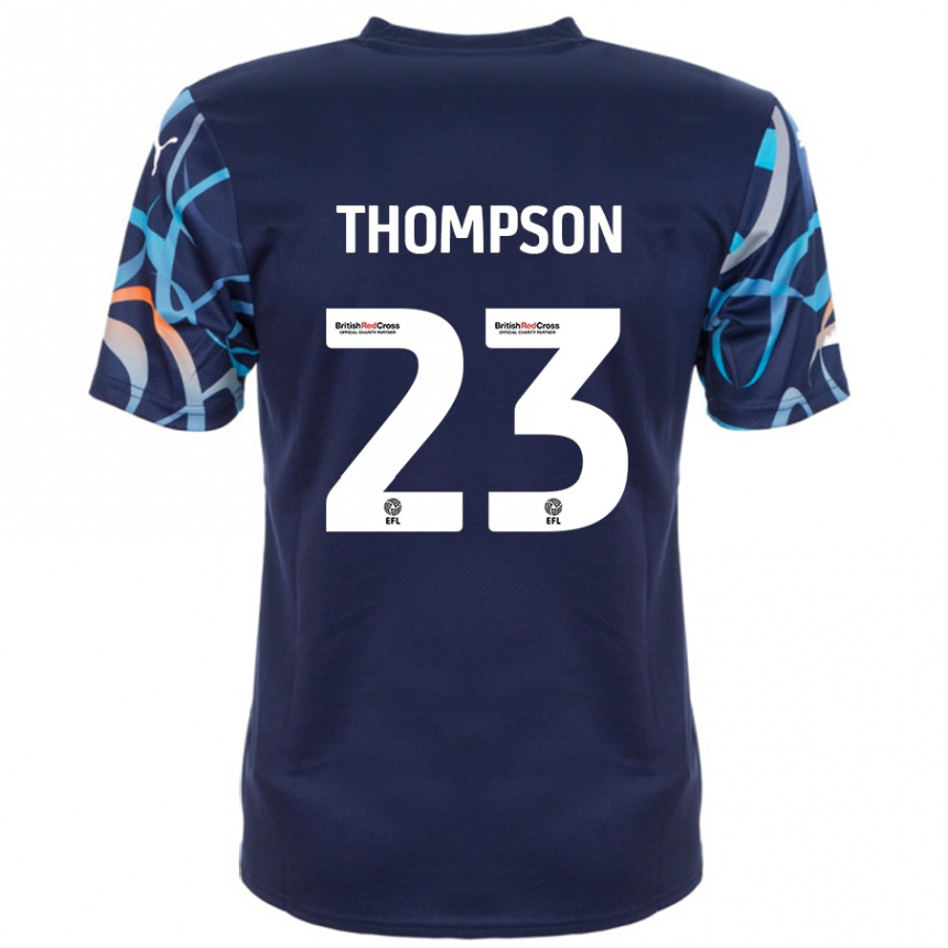 Kids Football Dominic Thompson #23 Navy Blue Away Jersey 2024/25 T-Shirt Uk