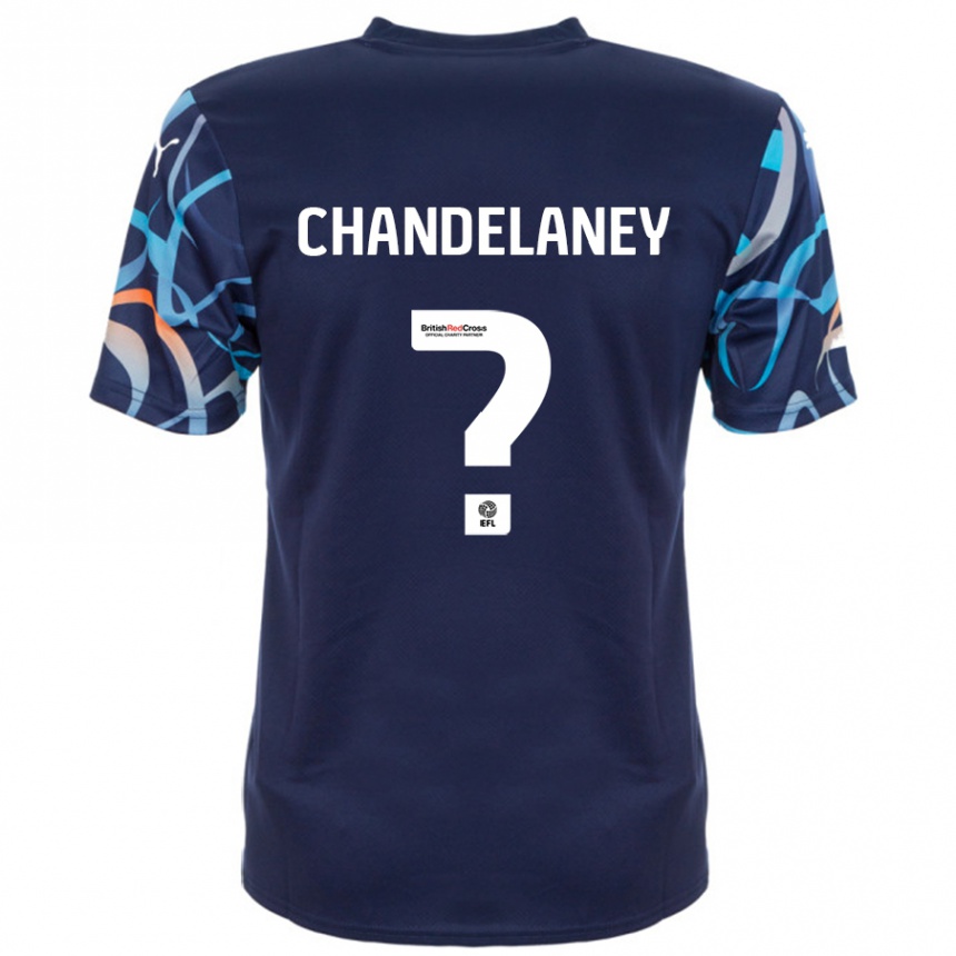 Kids Football Yulan Chandelaney #0 Navy Blue Away Jersey 2024/25 T-Shirt Uk