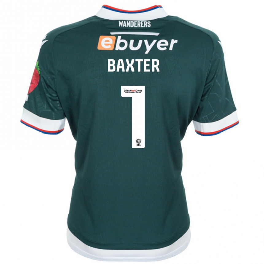 Kids Football Nathan Baxter #1 Dark Green Away Jersey 2024/25 T-Shirt Uk