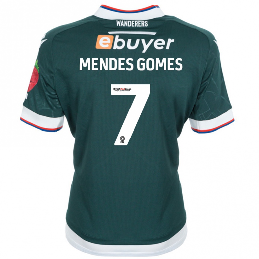 Kids Football Carlos Mendes #7 Dark Green Away Jersey 2024/25 T-Shirt Uk