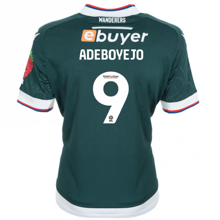 Kids Football Victor Adeboyejo #9 Dark Green Away Jersey 2024/25 T-Shirt Uk