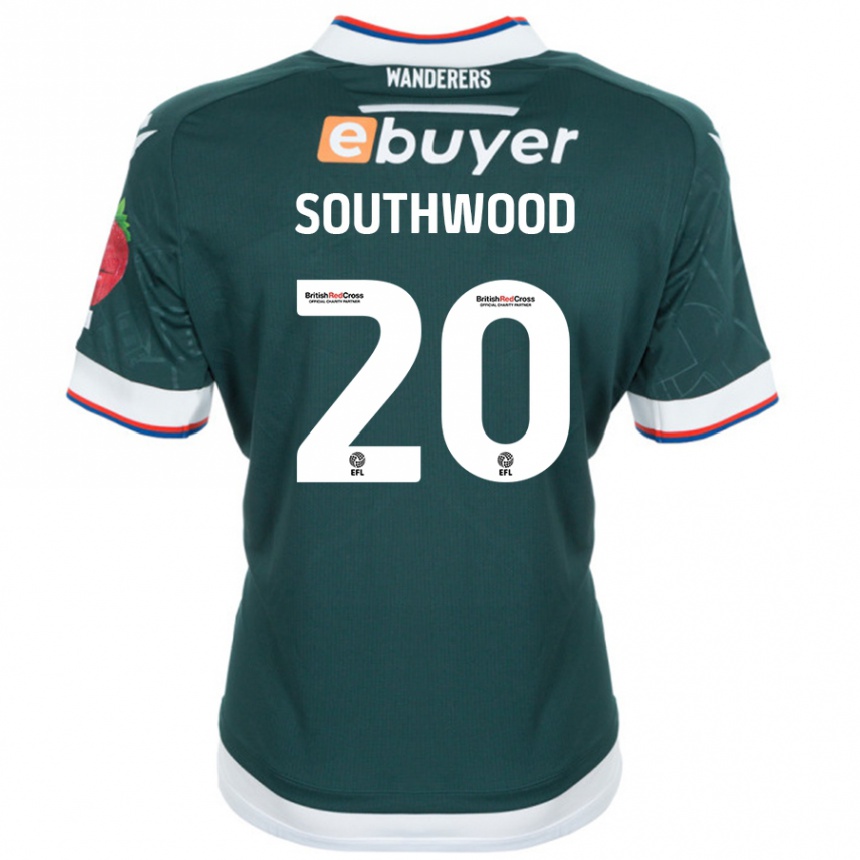 Kids Football Luke Southwood #20 Dark Green Away Jersey 2024/25 T-Shirt Uk