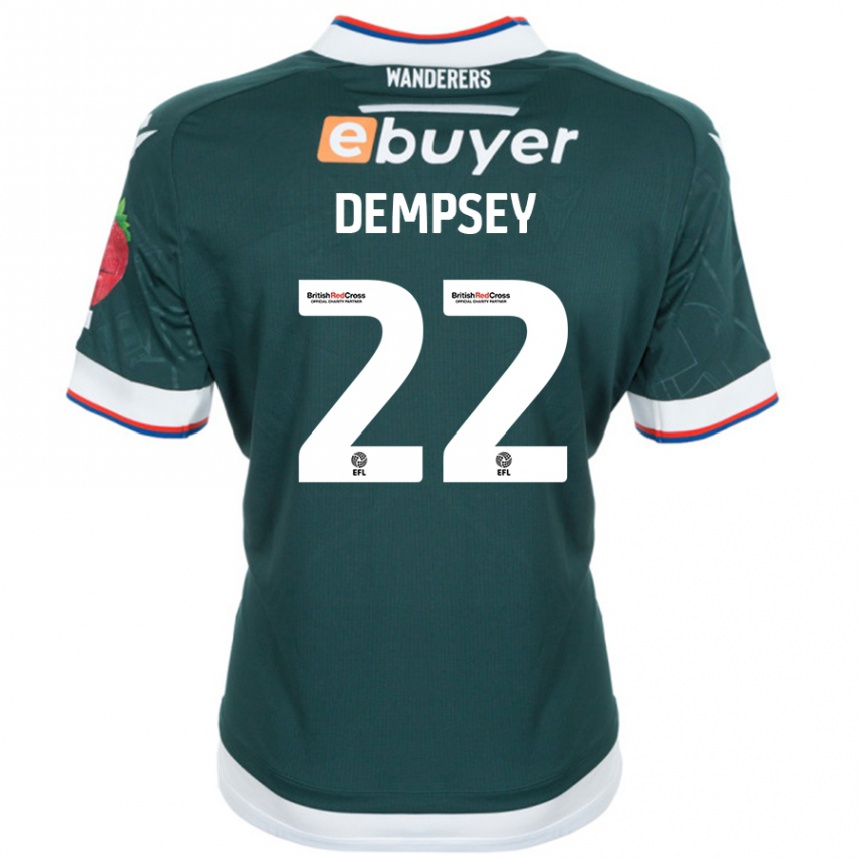 Kids Football Kyle Dempsey #22 Dark Green Away Jersey 2024/25 T-Shirt Uk