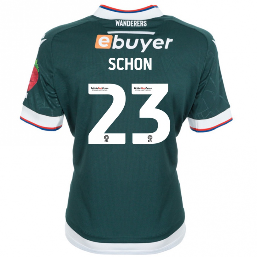 Kids Football Szabolcs Schön #23 Dark Green Away Jersey 2024/25 T-Shirt Uk