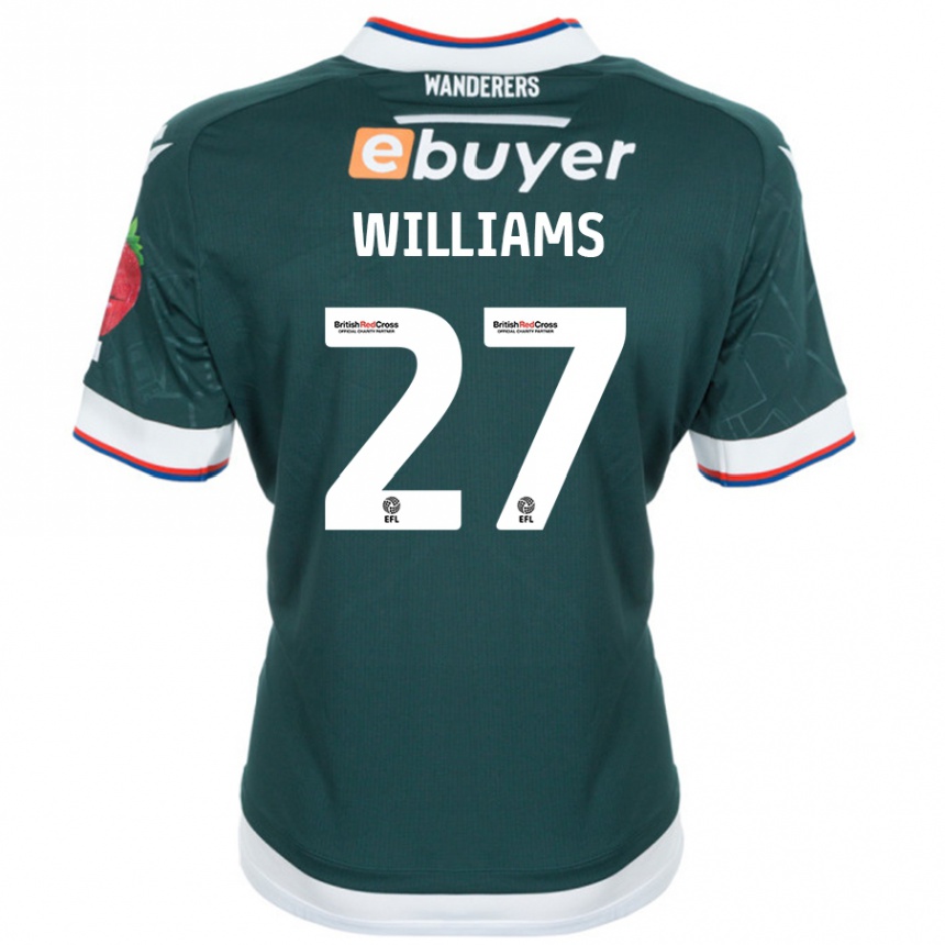 Kids Football Randell Williams #27 Dark Green Away Jersey 2024/25 T-Shirt Uk